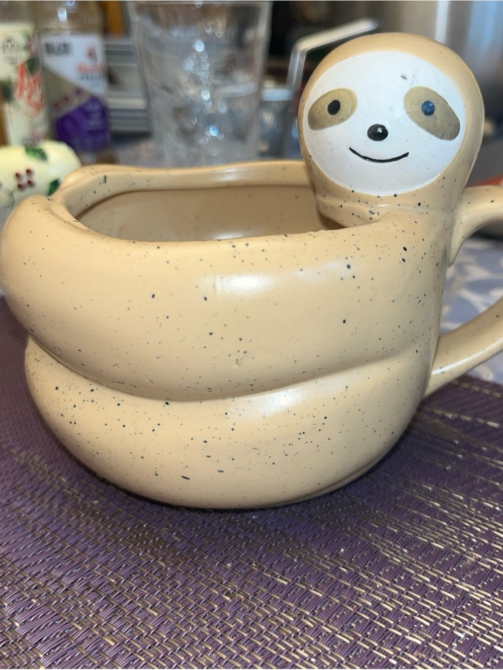Beige Speckled Sloth Ceramic Planter / Catchall